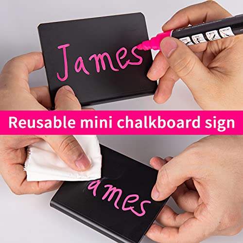 AITEE 10 Pack Acrylic Mini Chalkboard Signs Small Blackboards L-Shaped - style: L-Black 10
