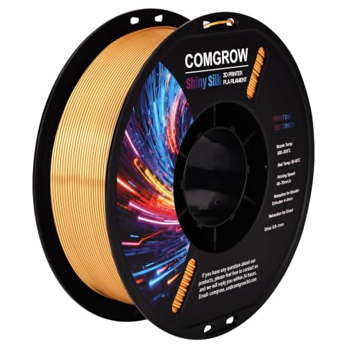 Comgrow Silk PLA 3D Printer Filament, Dual Color 2 in 1 Golden and Blue, 3D Printing PLA Filament 1.75mm, Dimensional Accuracy +/- 0.02 mm, 1KG Spool, Coextrusion Shiny Silk 3D Filament - color: Golden & Blue