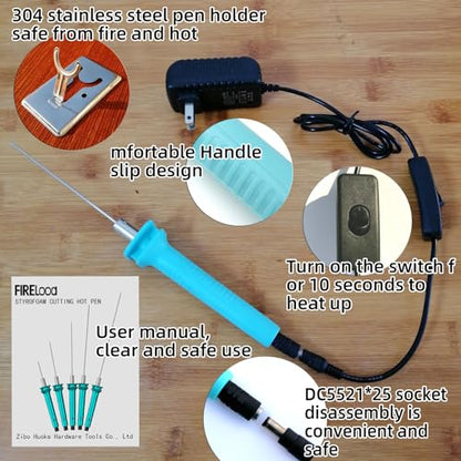 Electric Hot Wire Cutter 5CM length Hot melt Pen, Hot Electric Cutter Kit, Styrofoam Hot Hot Wire Cutting Pen for Amateur DIY Heat Cutting Engraving Art Making handmade - size: 50mm