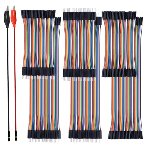 240pcs Breadboard Jumper Wires - Assorted Kit, Multicolored Ribbon Cables for Arduino - 10cm/4" & 20cm/8" Wire Length Options, Dupont Male & Female Connectors - size: 240pcs Jumper Wires