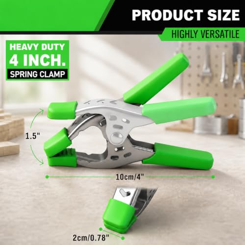 16-Piece 4 inch Spring Clamp, Heavy Duty Metal Spring Clamps, 1.5-inch Jaw Opening Clamps for Backdrop, Pool Cover, Photography - size: 4inch 16-Piece