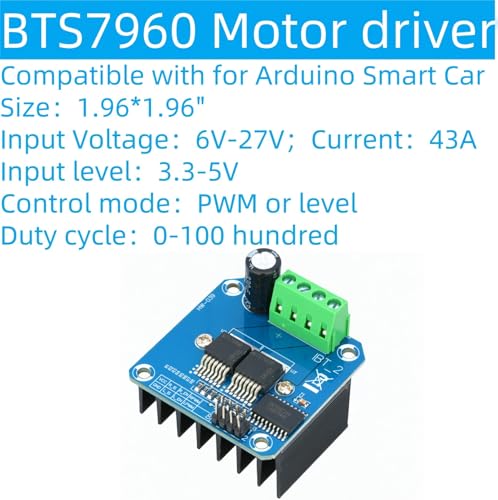 2Pcs BTS7960 43A High Power H-Bridge Motor Driver Module