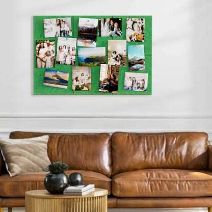MaxGear Felt Bulletin Board 36" x 24", 6 Pack Emerald Green Felt Wall Tiles - color: Emerald Green, size: 36" x 24"