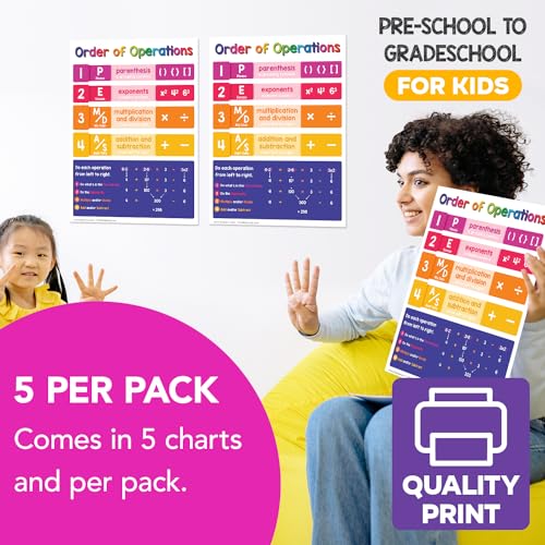 FoldCard Operations Chart Educational Poster 8.5x11 5pk - color: Order of Operations