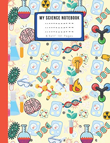 MY SCIENCE NOTEBOOK Journal & Composition book: - Composition Size (8.5"x 11") With Half Blank Half Lined Pages, Perfect for Journal, Homework, and Notes "contains page numbers "