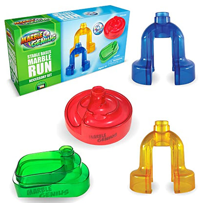 Marble Genius Stable Bases, 4pcs Marble Run Accessory Set - STEM