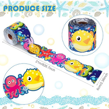 Outus 68 Feet Ocean Bulletin Board Borders - size: 2.99 Inches, style: Ocean