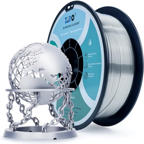 ZIRO PLA Filament 1.75mm, Shine Silk 3D Printing Material, 1KG Silver - color: Silky-silver