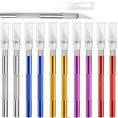 Mudder 15 Pack Exacto Knife Set, Craft Knives Hobby Knife, Muliticolor - color: Muliticolor