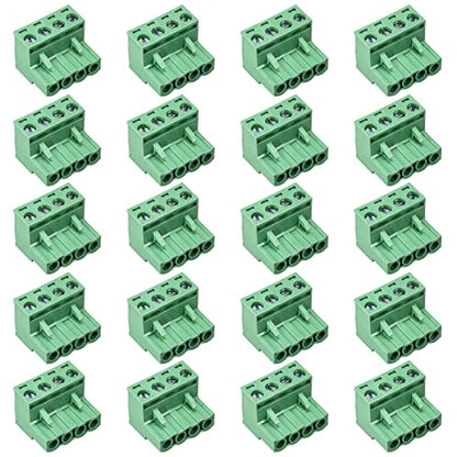 20pcs 4P 5.08mm Angle PCB Screw Terminal Block - size: 20pcs 4P 5.08mm