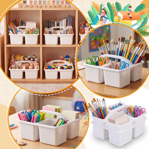 Geelin 24 Pack Classroom Caddy Bulk, 9.3 x 8.5 x 5.1 inch, White - color: White, size: 9.3 x 8.5 x 5.1 inch