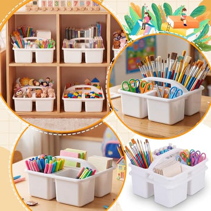 Geelin 24 Pack Classroom Caddy Bulk, 9.3 x 8.5 x 5.1 inch, White - color: White, size: 9.3 x 8.5 x 5.1 inch