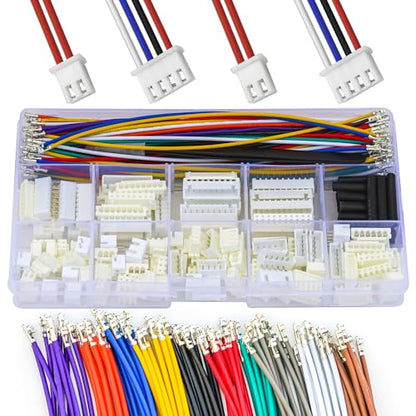 JST 2.54mm Connector with 22AWG Pre-Crimped Wire Kit, JST XH 2.54 2.54MM 2Pin 3Pin 4Pin 5Pin 6Pin 7Pin 8Pin 9Pin 10Pin Housing with 22AWG Wires for PCB Board & Electronics (JTS-2.5-XH) - size: 2.5MM-XH