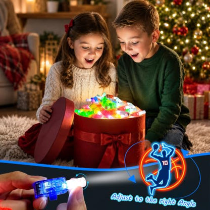 24 Pcs Basketball Party Favors LED Finger Lights Toys for Kids Ages 3-12 - style: Basketball Neon