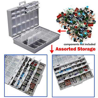 AideTek 4 units BOX-ALL-48 Compartments Empty Enclosure SMD SMT Organizer Size 6 inch 9 Inch Surface Mount Deep Storage Organizer Case - style: 4BOXALL48