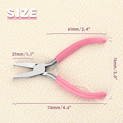 5-Inch Mini Jewelry Pliers - Duckbill with Spring, Smooth Jaws for Jewelry Making, Wire Bending & DIY Hand Tools - style: Flat Nose Pliers