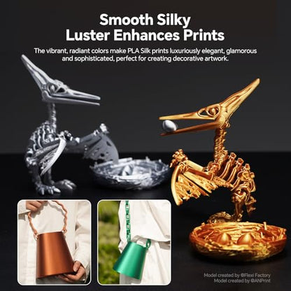ANYCUBIC Silk PLA Filament 1.75mm, 1KG, Silk Copper - color: 1kg Silk Copper
