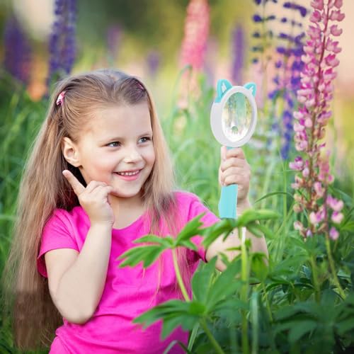 10X Kids Magnifying Glass Handheld Magnifier for Child (Kitten Style 1Pcs) - color: Kitten Style 1pcs