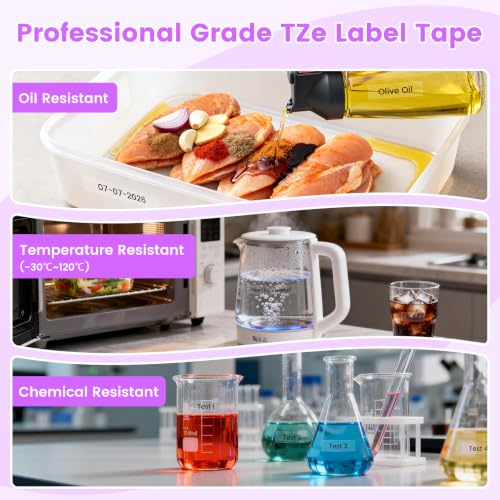 5-PK Replace for Brother Label Maker Tape 12mm 0.47 Laminated Clear TZe-131 - color: Black Ink on Clear Tape, size: 1/2 inch 26.2 feet (12mm x 8m)