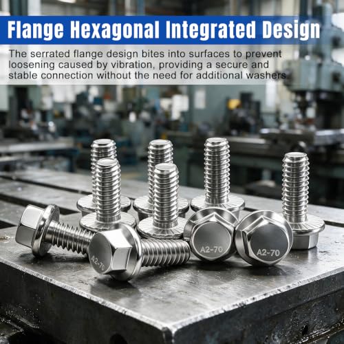 Taiss 25PCS 1/4-20 x 5/8 Flanged Hex Head Bolts 304 Stainless Steel,Flange Hexagon Screws Fully Threaded 1/4 Stainless Steel Bolts,1/4 Bolt - color: SS 1/4-20 x 5/8"