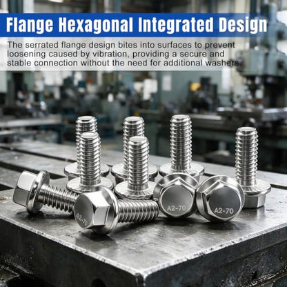 Taiss 25PCS 1/4-20 x 5/8 Flanged Hex Head Bolts 304 Stainless Steel,Flange Hexagon Screws Fully Threaded 1/4 Stainless Steel Bolts,1/4 Bolt - color: SS 1/4-20 x 5/8"