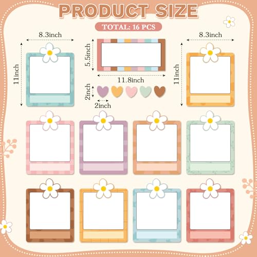 16 Pcs Magnetic Write Wipe Organization Chart, Boho - style: Boho