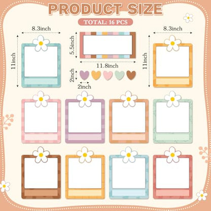 16 Pcs Magnetic Write Wipe Organization Chart, Boho - style: Boho