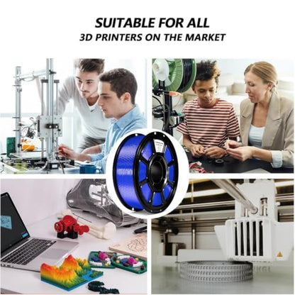 Silk PLA Filament 1.75mm,3D Printer Filament with a Metallic Glossy Finish, Dimensional Accuracy +/- 0.02 mm, 1kg Spool(2.2lbs) Fits for Most FDM 3D (A-Silk Blue Pla) - color: A-silk Blue Pla