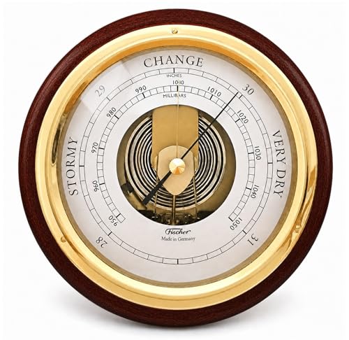Fischer Barometer Pascal, Brass-Mahogany 6.7"" / 170 mm - 1434B-22-US (US Version)