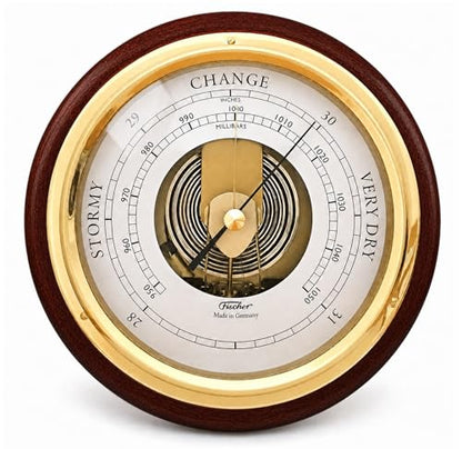 Fischer Barometer Pascal, Brass-Mahogany 6.7"" / 170 mm - 1434B-22-US (US Version)