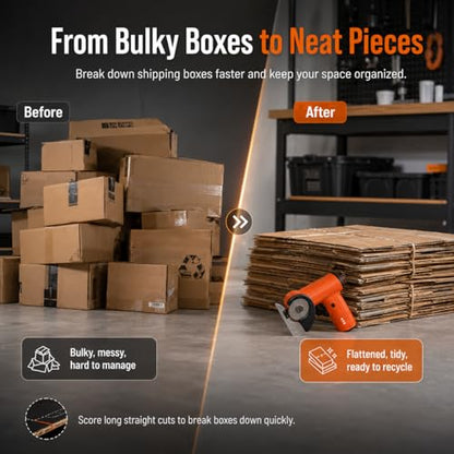 3/8" Electric Cardboard Cutter, Cordless Box Cutter, Orange