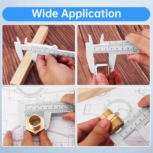 0-150mm Mini Vernier Caliper Metric Imperial Scale Gauge Plastic Ruler for Carpentry Student Jewelry Measuring Tool
