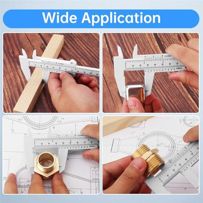 0-150mm Mini Vernier Caliper Metric Imperial Scale Gauge Plastic Ruler for Carpentry Student Jewelry Measuring Tool