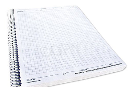 BARBAKAM Lab Notebook 100 Carbonless Pages Spiral Bound (Copy Page Perforated)