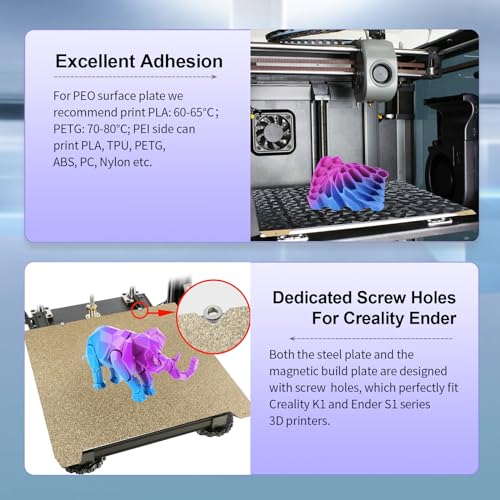 IdeaFormer-3D PEO PEI Magnetic Build Plate For Creality K1/K1 SE/K1C 235x235mm, Diamond PEO Textured PEI Spring Steel Bed Plate for Ender 3 S1/Ender 3 S1 Pro/Ender 5 S1/Ender 3 V3 SE/KE/Ender 3 V2/Neo - color: Textured Gold PEI+Diamond PEO
