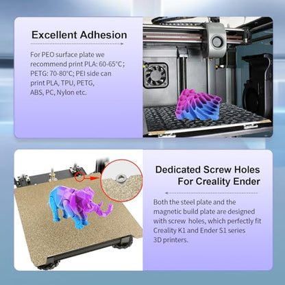 IdeaFormer-3D PEO PEI Magnetic Build Plate For Creality K1/K1 SE/K1C 235x235mm, Diamond PEO Textured PEI Spring Steel Bed Plate for Ender 3 S1/Ender 3 S1 Pro/Ender 5 S1/Ender 3 V3 SE/KE/Ender 3 V2/Neo - color: Textured Gold PEI+Diamond PEO