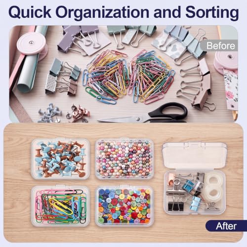 SATINIOR 8 Pcs Small Clear Plastic Container Box, 2.5×1.7×0.8in - size: 2.5×1.7×0.8in