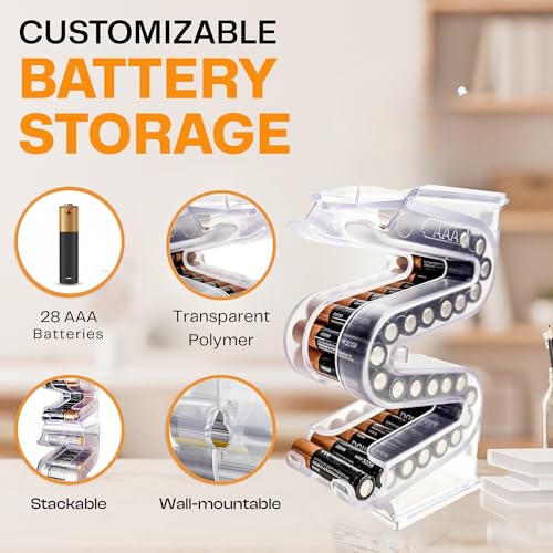 Battery Ladder Case - Battery Organizer & Dispenser (AAA, 2-Pack) - color: 2 - Pack, size: AAA