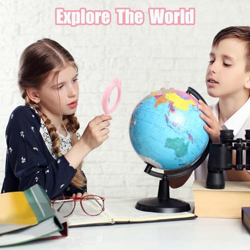 Rongon Kids Magnifying Glasses, Handheld Magnifiers, Exploration Play Reading Magnifier for Children, Children Magnifying Tools