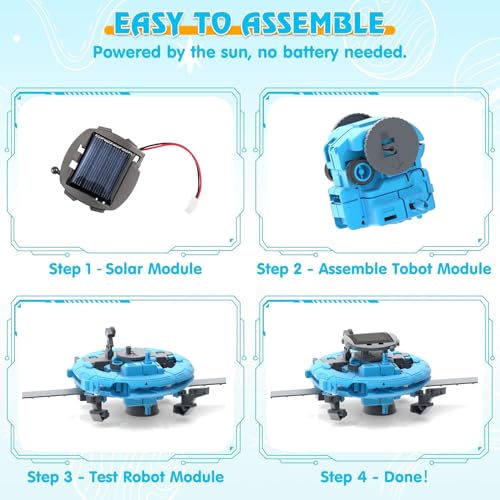 STEM Projects for Kids Ages 8-12, Science Kits, Solar Space Toys Gifts for 8-14 Year Old Teen Boys Girls, 120Pcs Building Experiments Robots for Teenage Ages 9 10 11 12. - color: Blue