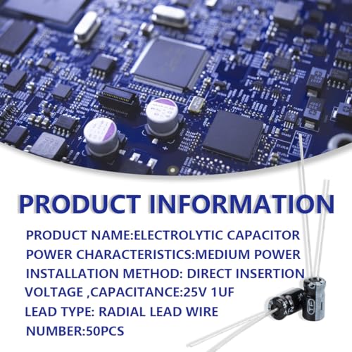 50 Pcs Electrolytic Capacitor 1uF 25V Aluminum Radial Electrolytic Capacitors - style: 25V 1uF