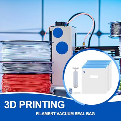 Filament Vacuum Bag - Filament Dryer | Spool Storage Sealing Bags Dust Proof Humidity Resistant for Keeping Dry with Sealing Clips Hand Pump - color: Vacuum Seal Bag Set 1
