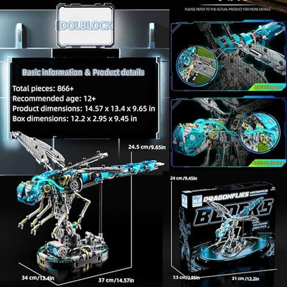 Mechanical Dragonfly Building Blocks for Adults - color: Dragonfly