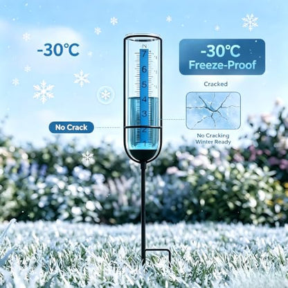 Rain Gauge Outdoor easy read: large number readable from 10 feet