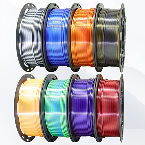 BBLIFE Dual Color Silk PLA Filament, 1.75mm Bicolor PLA 3D Printer Filament - color: Purple/Gold, White/Red/Black, Purple/Blue, Red/Gold, Green/Blue, Yellow/Pink