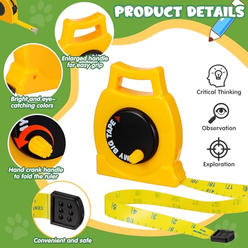 Measuring Tape Retractable Tape Measure, Wind Up Tape Measure, Easy Wind- Up - Easy to Read Body Measuring Tape Soft PVC with Inch & CM Scale, Educational Pretend Play Tool for Boys Girls Age 3+