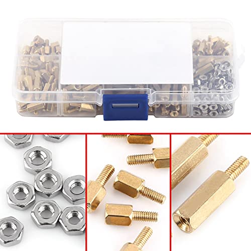 360PCS M2.5 Standoff, Spacers and Standoffs with Box, Stainless Steel Hex Motherboard Screws for Industrial, Electronic, Automotive Equipment