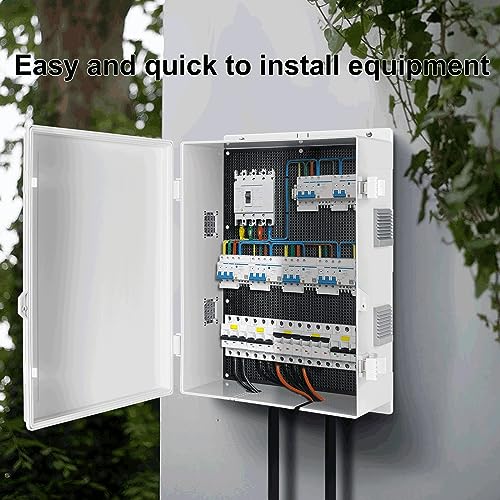 Namunanee Outdoor Electrical Junction Box, ABS Water Resistant Enclosure with Internal Mounting Panel & Hinged Cover (18.1" H* 12.6" L* 6.3" W) - size: 18.1"H x 12.6"L x 6.3"W & Standard