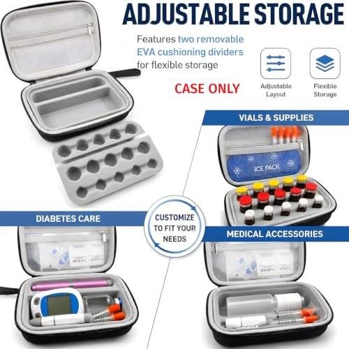 Peptide Case for Fridge, Peptide Case Bac Water for Peptides-Adjustable - size: Adjustable Dividers