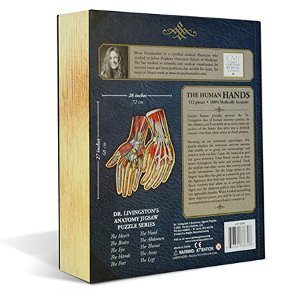 Dr. Livingston's Human Hands Anatomy Puzzle - A Medically Accurate Jigsaw Puzzle of the Hands - Educational and Engaging Toy about the Human Body - Unique Science Gift for Doctors, Nurses and Teachers - style: The Human Hands